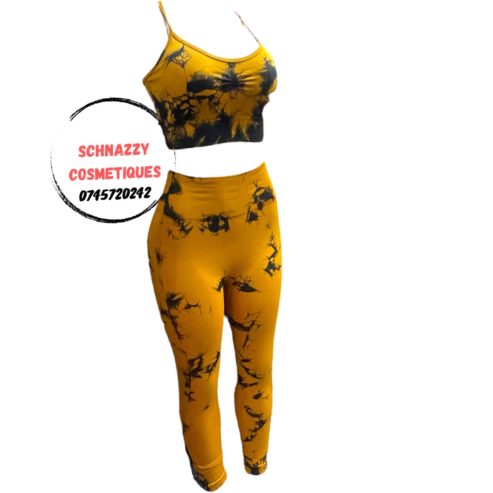 Two Piece 2pc Women Ladies Workout Set Lightweight Gym Set Clothes Tie Dye Set Legging Set Stretchy Quick Dry Comfortable Moisture Absorbing Fabric Good Quality