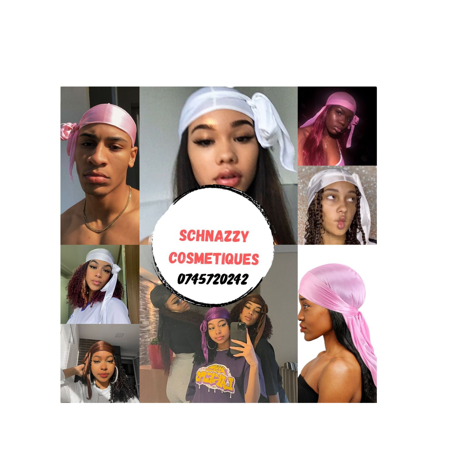 1pc Solid Casual Style Durag for Daily Life Unisex Satin Silk Like Durag Doorag Men Women Durag Trendy Headscarf Headwrap Headwear Hairties Bandana  (Pink, Brown, Blue, Gray)
