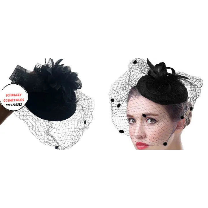 Sophisticated Fascinator Hats with Veil for Women 20s 50s Vintage Derby High Tea Party Fascinators Flower Veil Wedding Tea Party Funeral Mourning Sendoff Hat