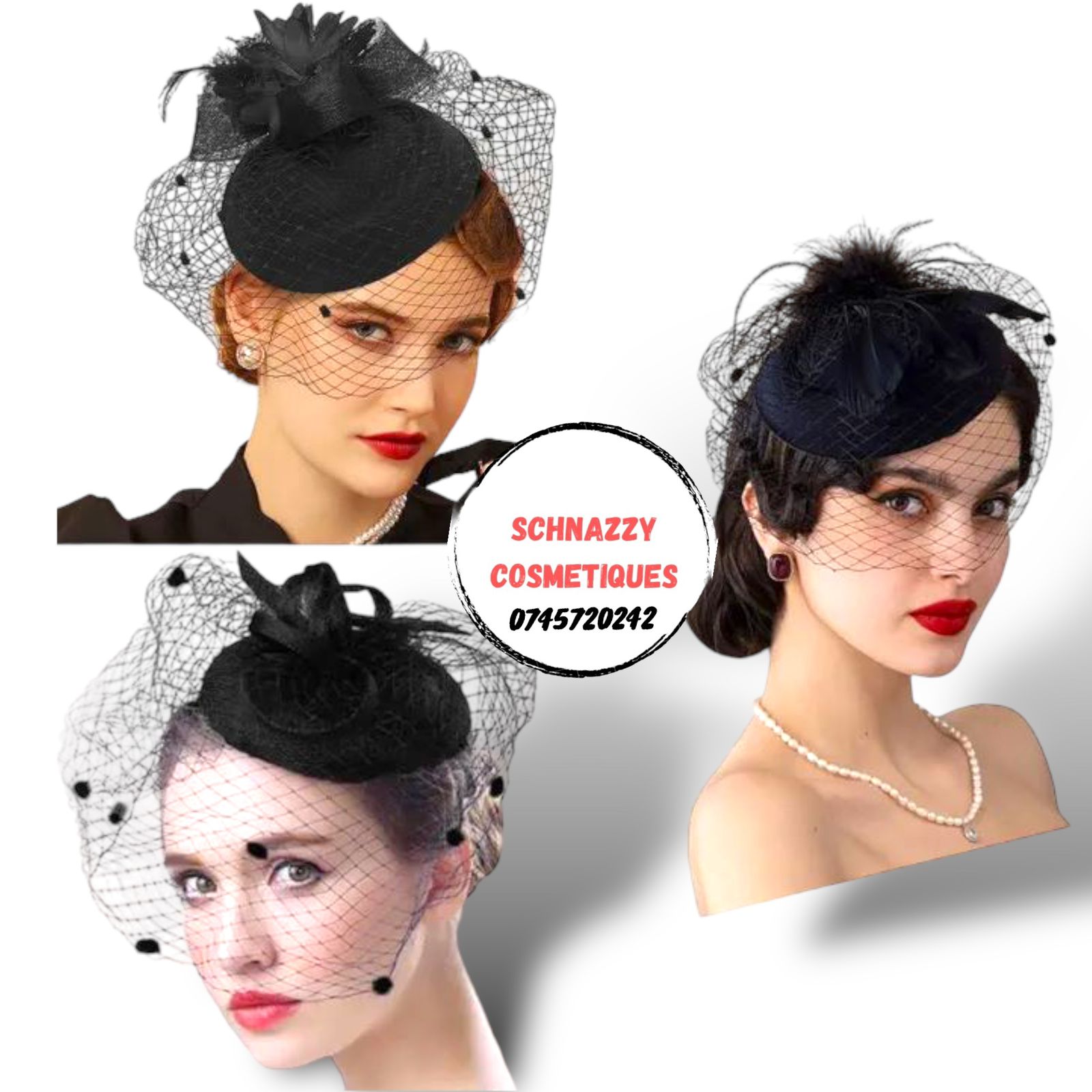 Sophisticated Fascinator Hats with Veil for Women 20s 50s Vintage Derby High Tea Party Fascinators Flower Veil Wedding Tea Party Funeral Mourning Sendoff Hat