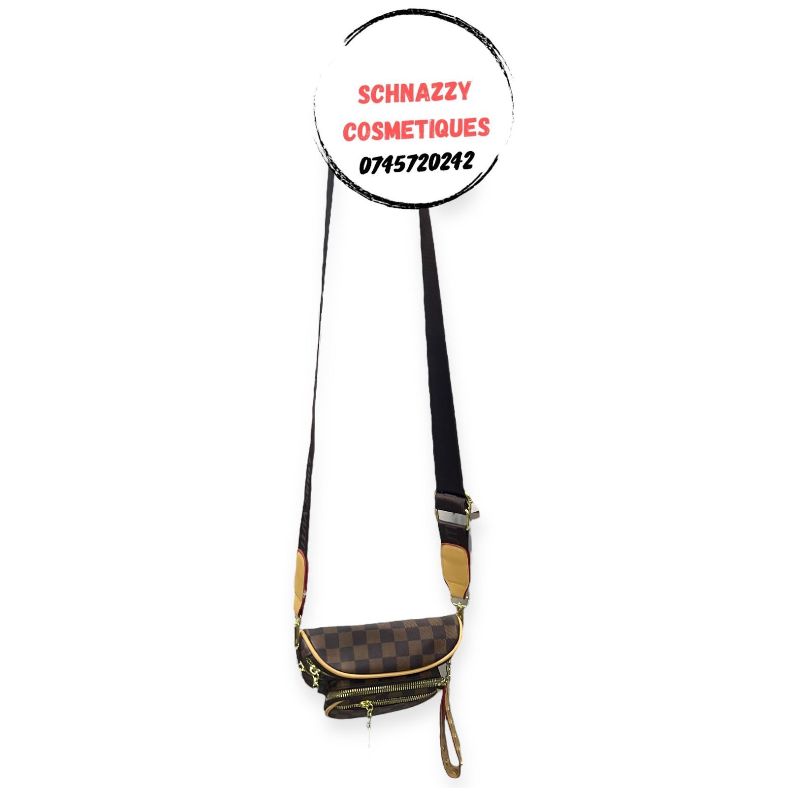 Women Fannypack Lady Faux Leather Waist bag Retro Trend Zipper Handbag Crossbody Bag Work Travel School Backpack Rucksack Trendy Print Multiple Organization Pockets Adjustable Padded Shoulder Strap