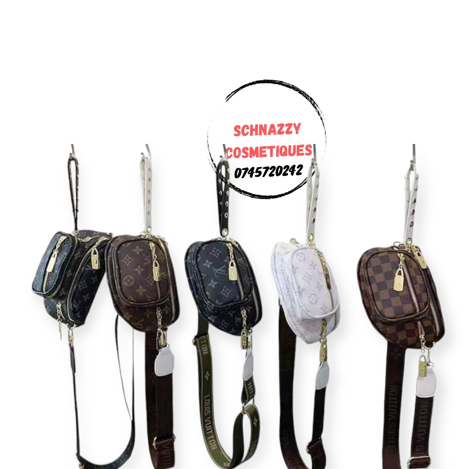 Women Fannypack Lady Faux Leather Waist bag Retro Trend Zipper Handbag Crossbody Bag Work Travel School Backpack Rucksack Trendy Print Multiple Organization Pockets Adjustable Padded Shoulder Strap