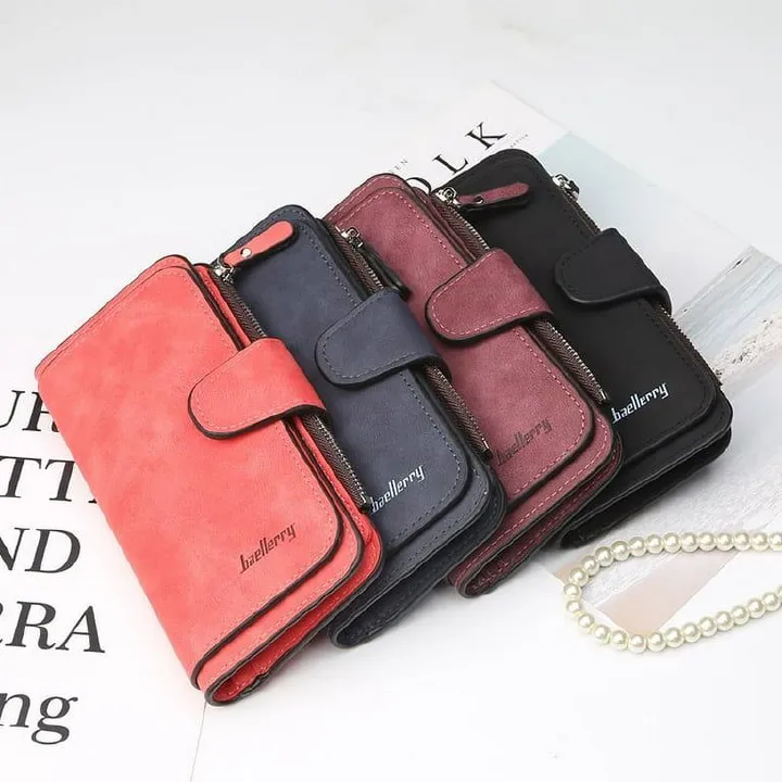 Retro Style Women Gift Lady Leather Wallet Phone Bag Clutch Card Holder Purse Handbag Baellerry New Wallet Women‘s Long Korean-style Multi-Card Buckle Wallet Tri-fold Zipper Wallet