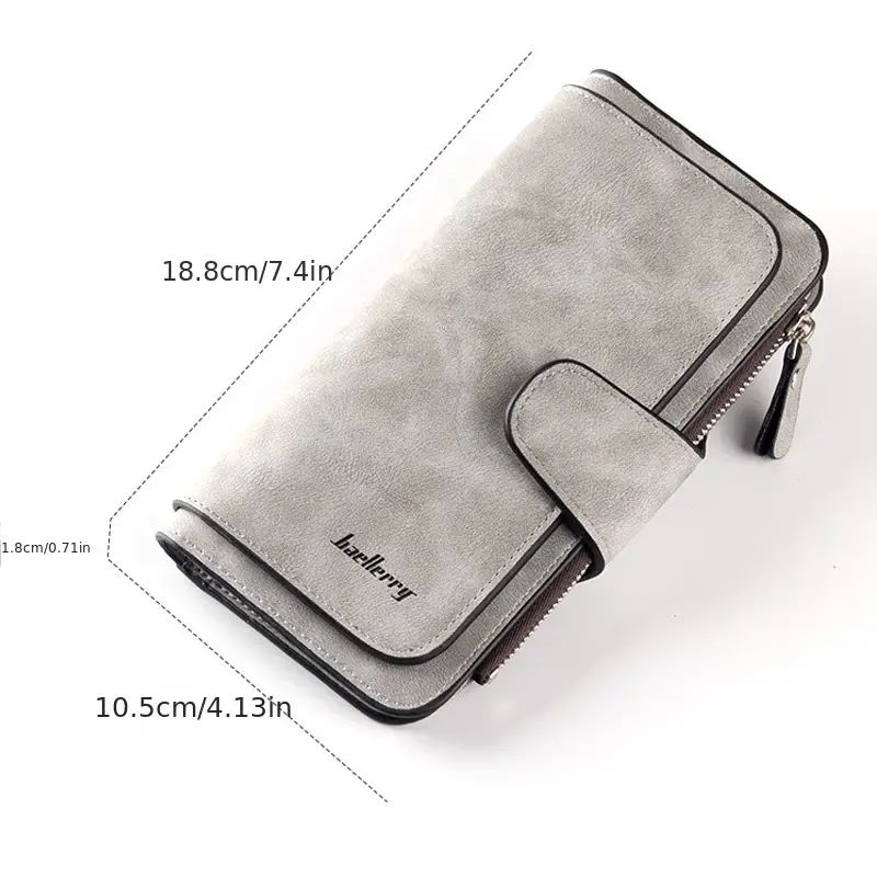 Retro Style Women Gift Lady Leather Wallet Phone Bag Clutch Card Holder Purse Handbag Baellerry New Wallet Women‘s Long Korean-style Multi-Card Buckle Wallet Tri-fold Zipper Wallet