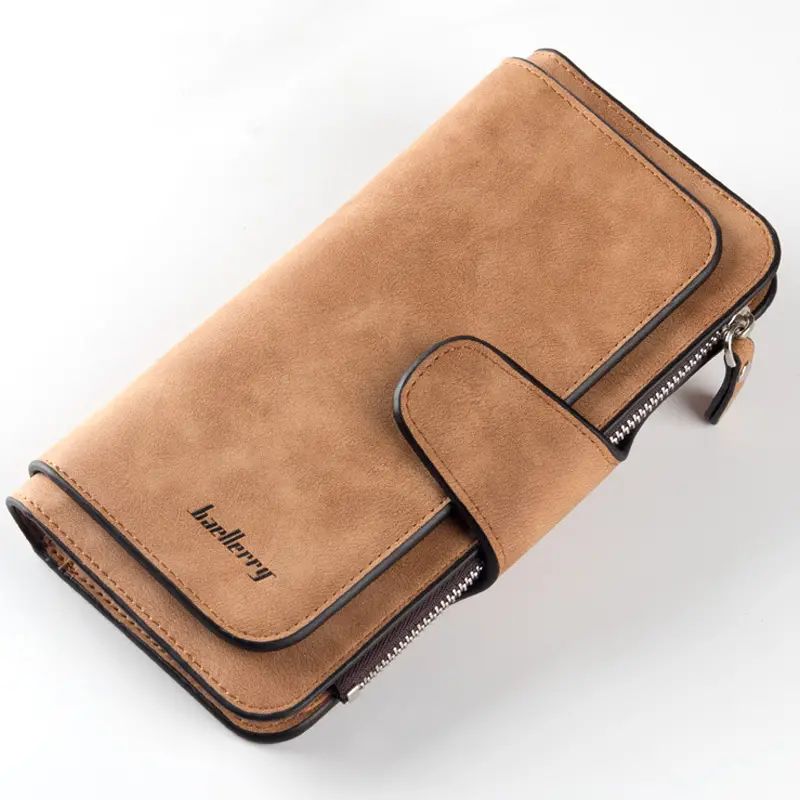 Retro Style Women Gift Lady Leather Wallet Phone Bag Clutch Card Holder Purse Handbag Baellerry New Wallet Women‘s Long Korean-style Multi-Card Buckle Wallet Tri-fold Zipper Wallet