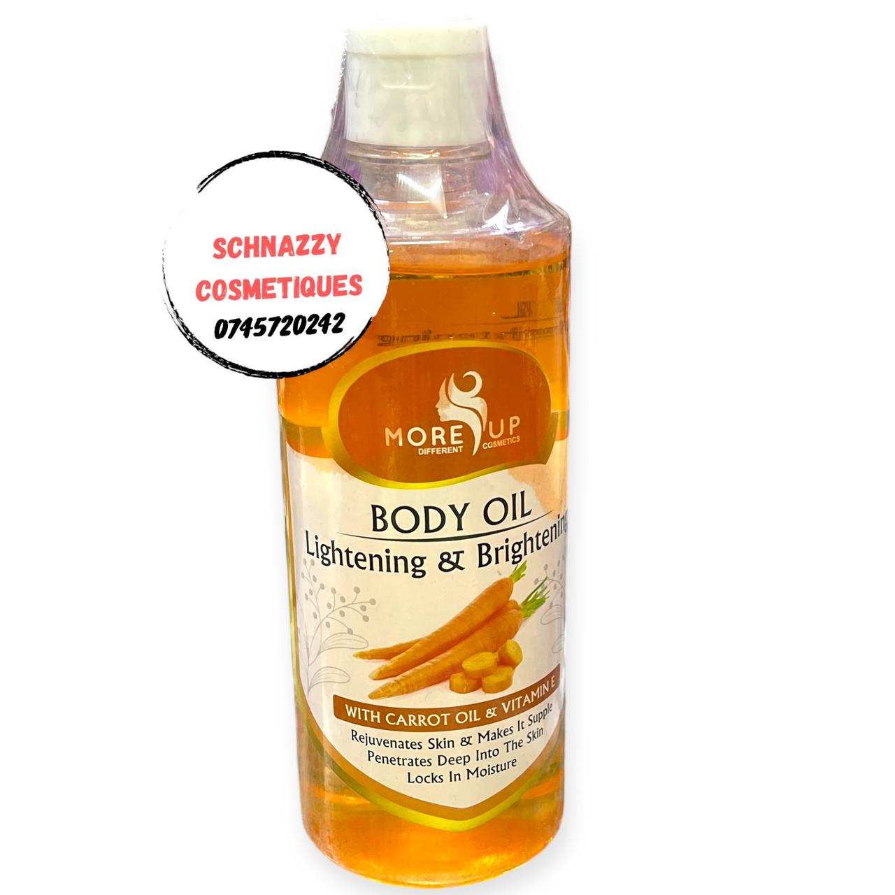 Organic Lightening Brightening Body Oil with Carrot Oil Soya & Sunflower Oil & Vitamin E Makes Skin Supple Penetrates Deep & Locks in Moisture Prevent Signs of Aging & Appearance of Scars Stretchmarks