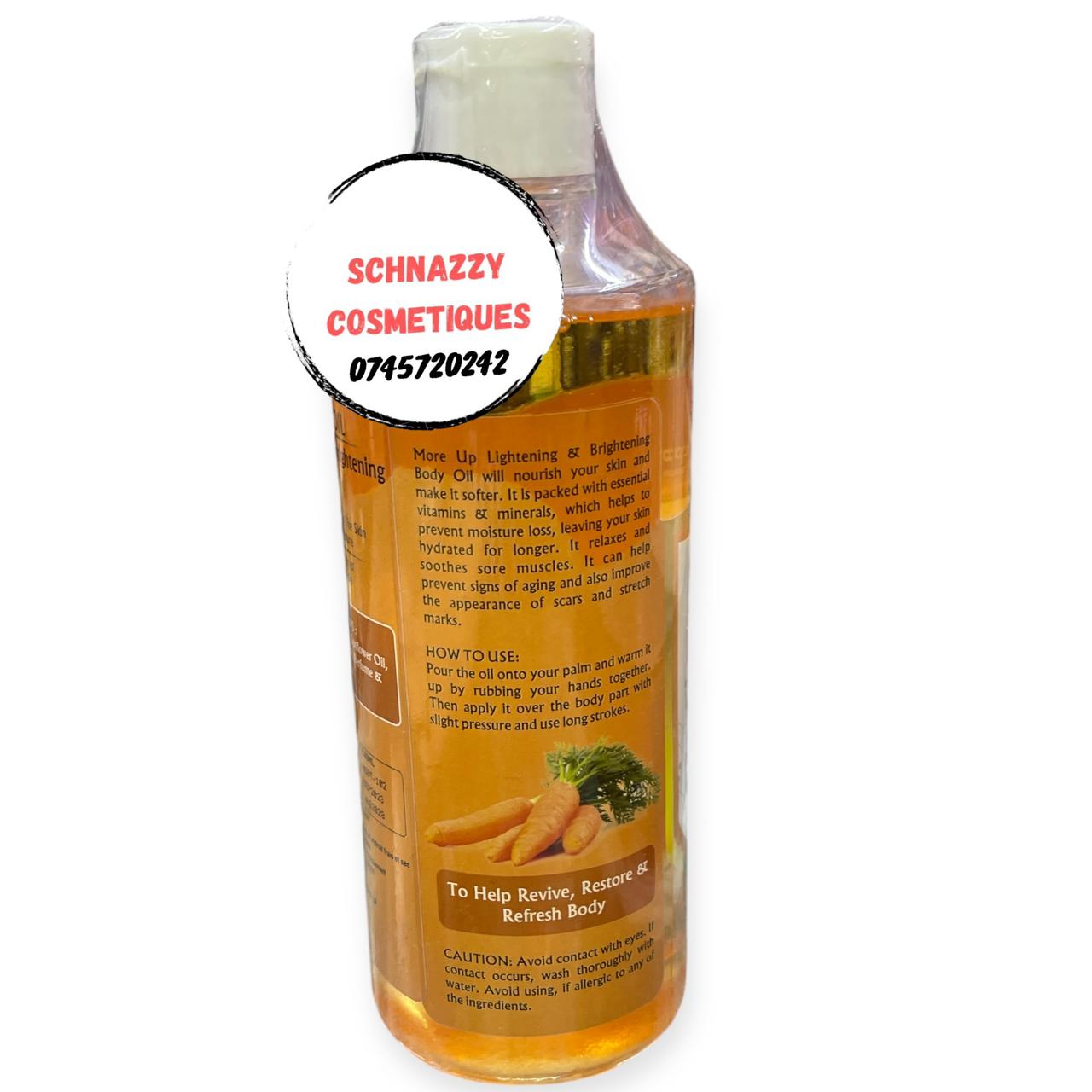 Organic Lightening Brightening Body Oil with Carrot Oil Soya & Sunflower Oil & Vitamin E Makes Skin Supple Penetrates Deep & Locks in Moisture Prevent Signs of Aging & Appearance of Scars Stretchmarks