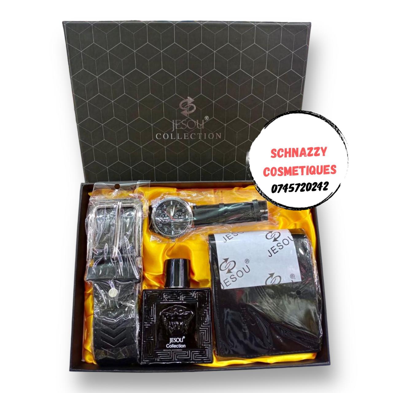 Valentine Sale JESOU Classic Men Luxury Gift Set Sunglasses + Belt + Watch + Wallet + Keychain Man Gift Dad Gift Husband Gift Boyfriend Gift Male Gift Christmas Valentines Gifts HAPPY FATHERS DAY GIFT
