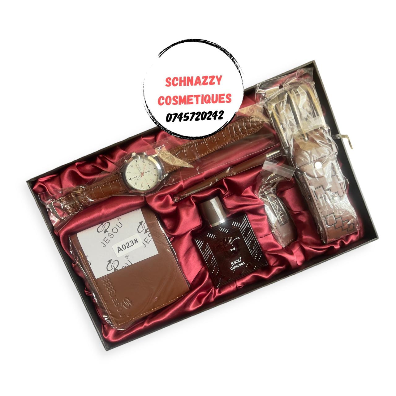 Valentine Sale JESOU Classic Men Luxury Gift Set Sunglasses + Belt + Watch + Wallet + Keychain Man Gift Dad Gift Husband Gift Boyfriend Gift Male Gift Christmas Valentines Gifts HAPPY FATHERS DAY GIFT