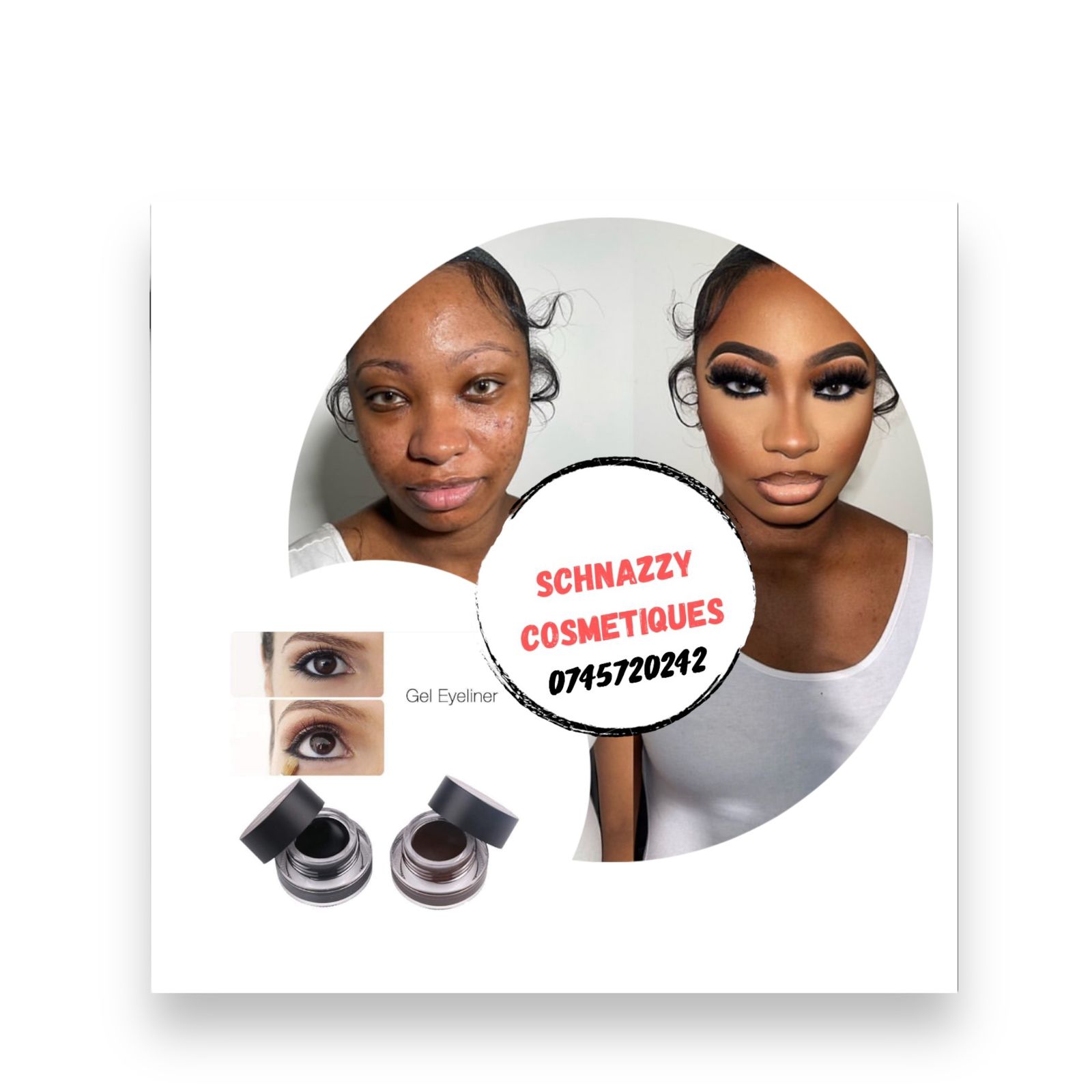 2pc Gel Eyeliner Black Brown Set Long Lasting Eyeliner Brow Gel Eyeliner view 4