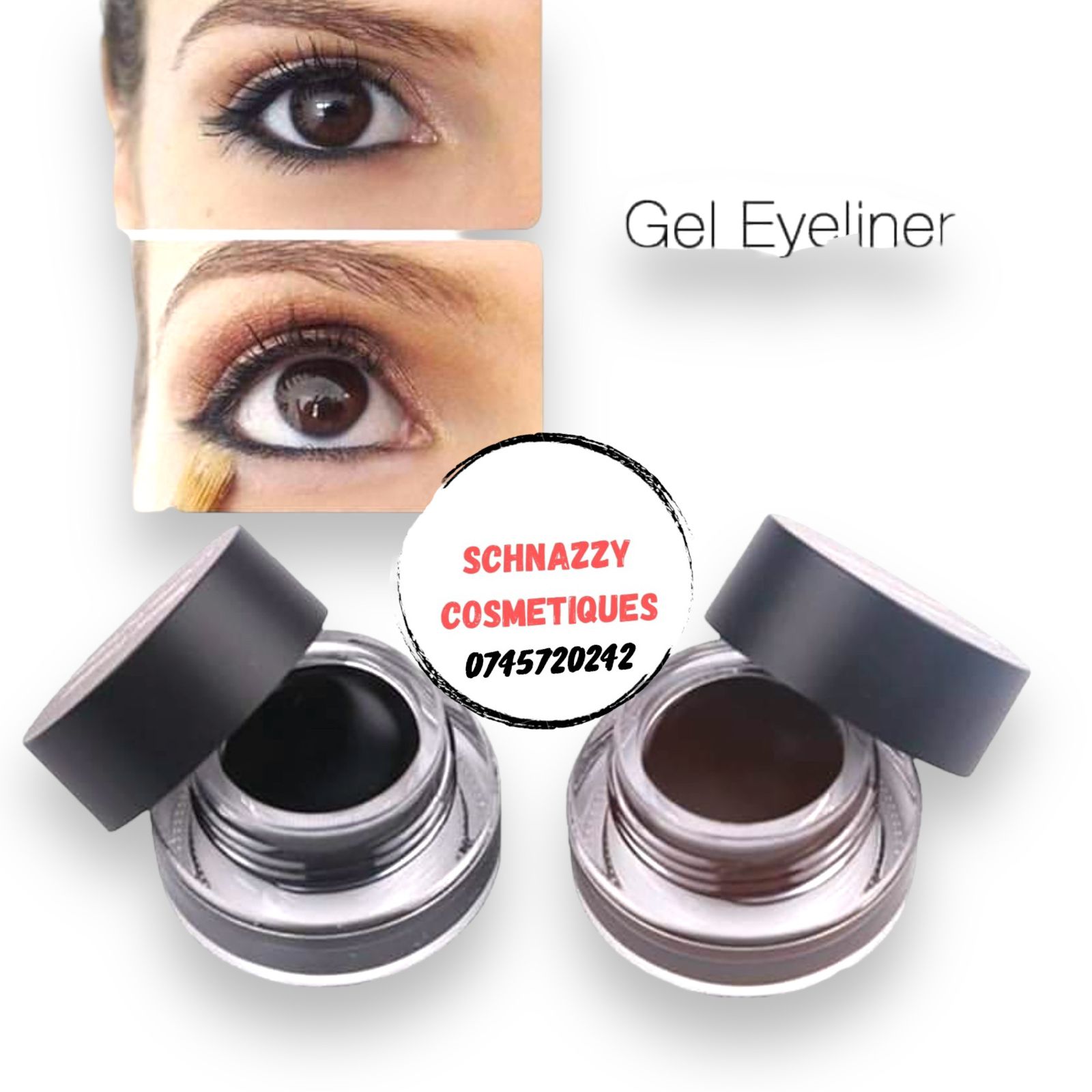 2pc Gel Eyeliner Black Brown Set Long Lasting Eyeliner Brow Gel Eyeliner view 6