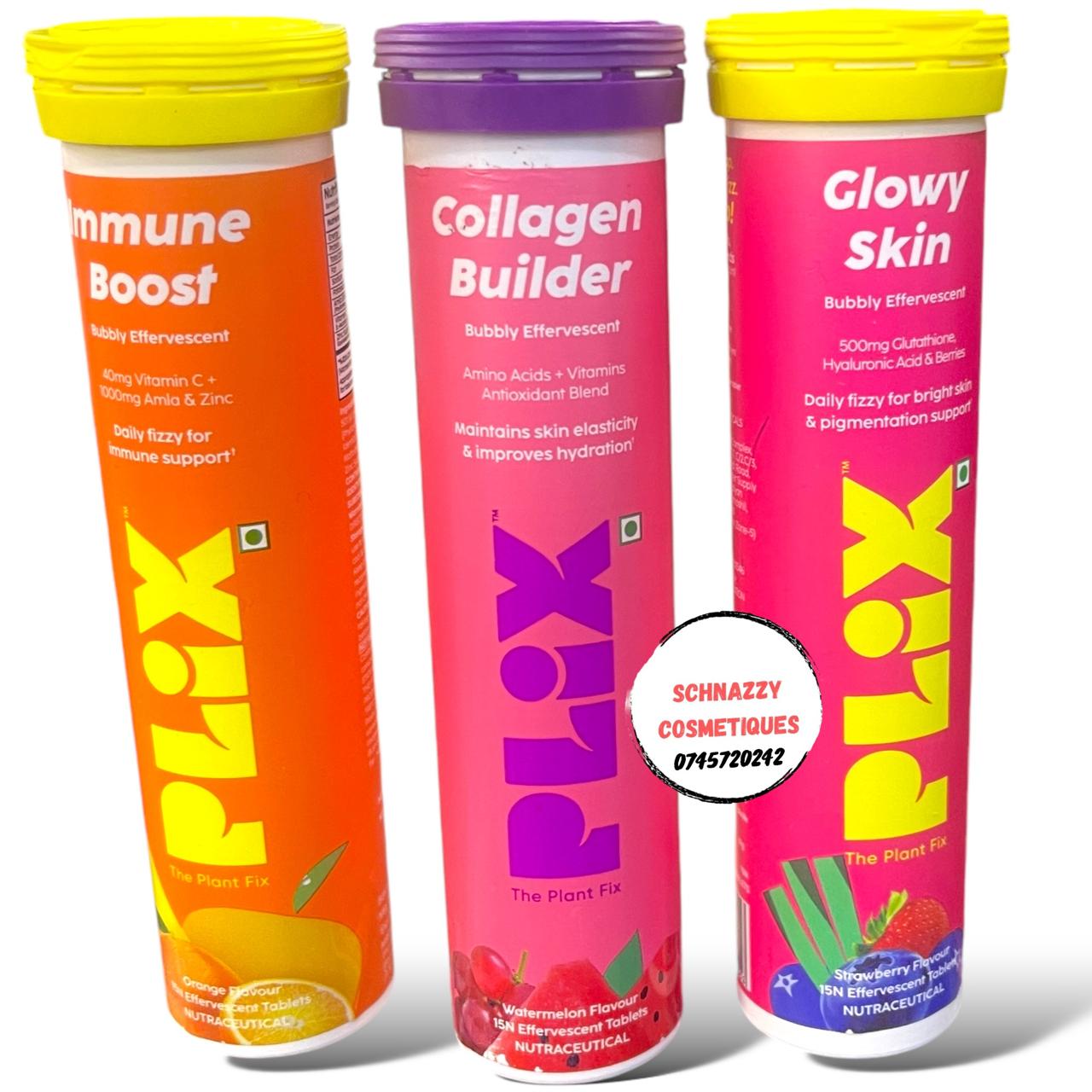 PLIX The Plant Fix Bubbly Effervescent (1pc Only) Vitamin C Immune Booster Collagen Builder for Skin Elasticity Glutathione for Glowing Bright Skin