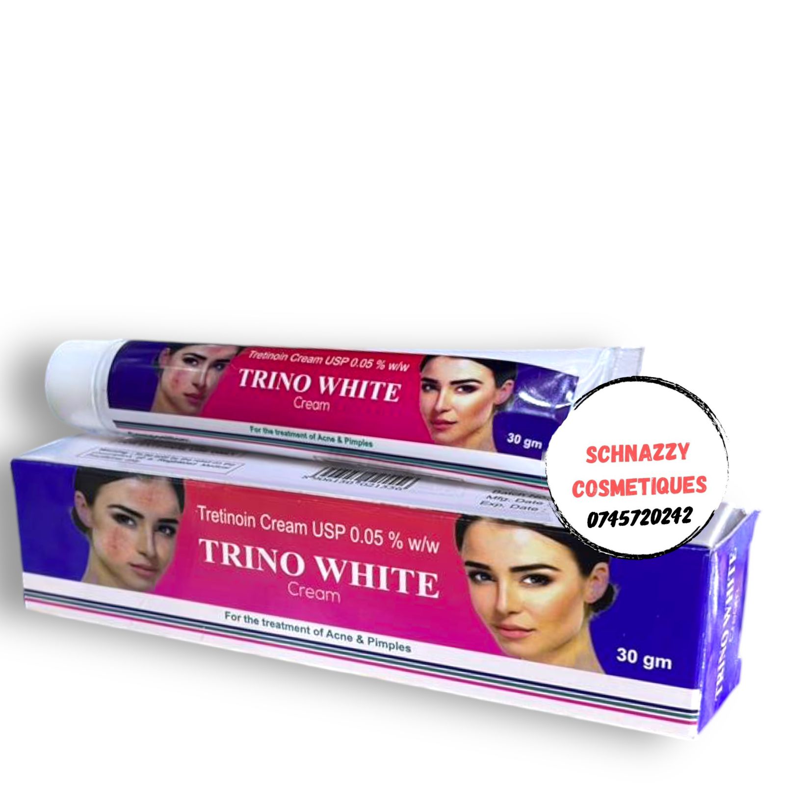 RETIN A Tretino Cream 0.05% Tretinoin Fade Scars Dark Hyperpigmentation Acne Dark Spots. Night Use Best for spot treatment clear skin routine Gentle exfoliate dull skin Antiaging Retinol Trino White