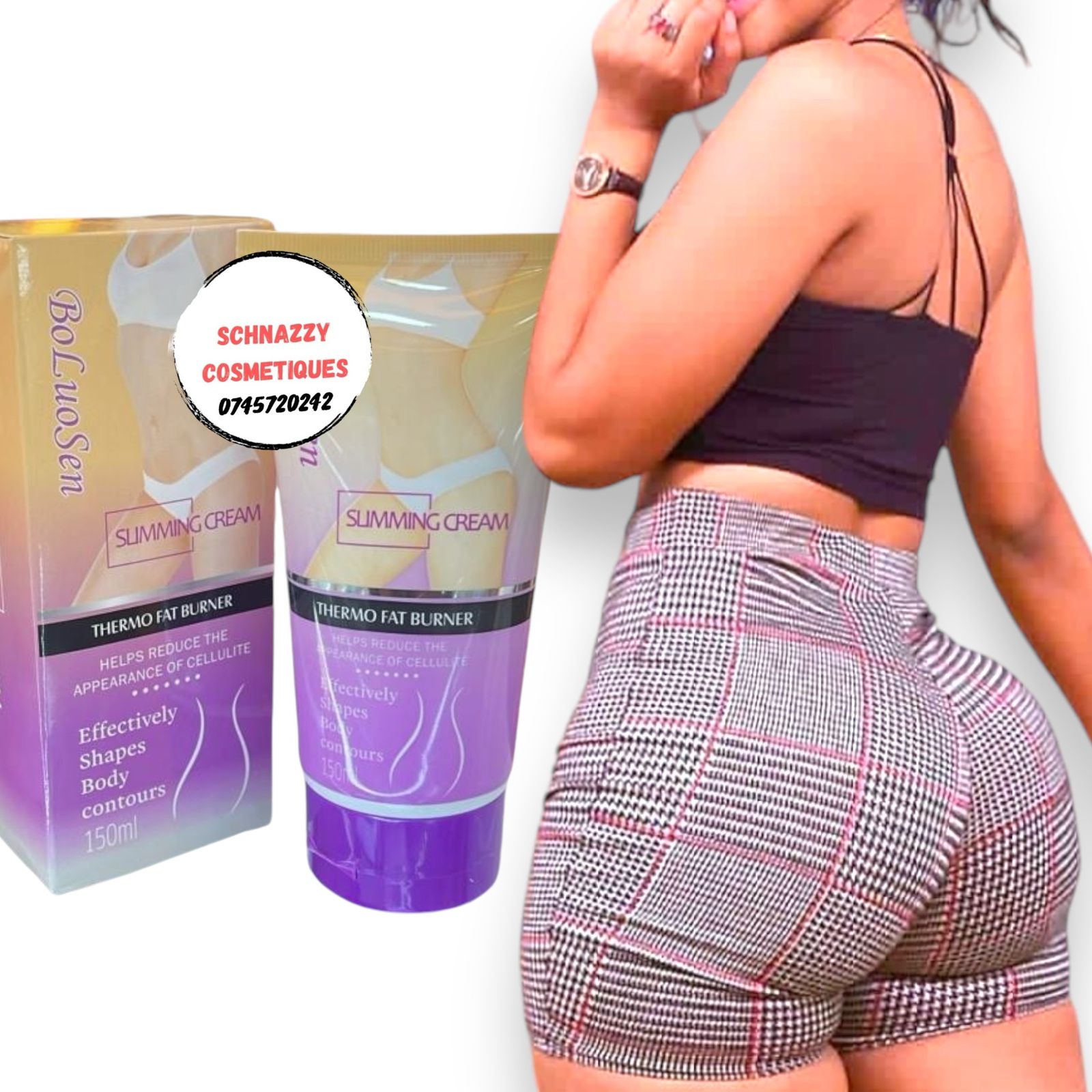 BOLUOSEN Slimming Cream Thermo Fat Burner Reduce Appearance of Cellulite Flat Tummy Belly Cream Effectively Shapes Contours Safe Natural Fast Absorption Arms Backfat