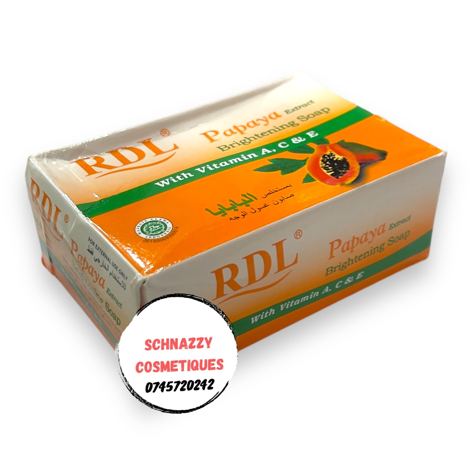 1pc Papaya Face Brightening Soap for Blemishes, Discoloration, Spots, Marks, Sunburn, Clear Hyperpigmentation, Smoothens, Even out skin tone, Gentle on sensitive skin
