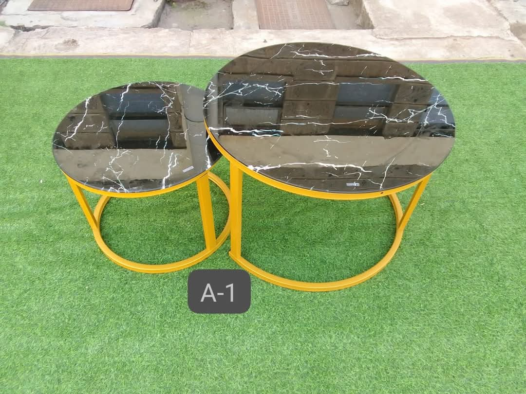 Coffee Table. Marble Nesting Coffee table (glass effect) White/Black Now Available Best Prices Only