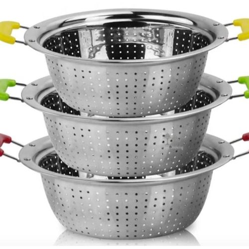 RICE DRAINERS.Durable Stainless Steel Colander Rice Washing Bowl Strainer Drainer with handle for Cooked Pastas, Spaghetti,Fruits, Vegetables, Beans