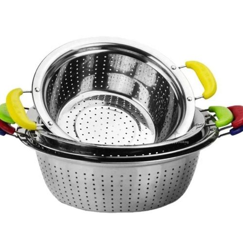 RICE DRAINERS.Durable Stainless Steel Colander Rice Washing Bowl Strainer Drainer with handle for Cooked Pastas, Spaghetti,Fruits, Vegetables, Beans