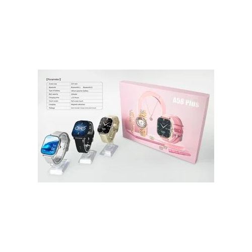 6 IN 1 Smart Watch A58 Plus with - Necklace -Earrings -Bracelet -Ring Luxury Gift Box For Women