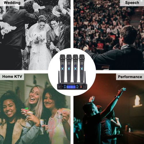 BOMGE 4-Channel Dynamic Wireless Microphone System