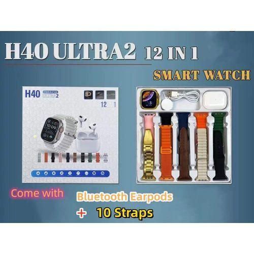 Ultra-2 (12+1) Smart Watch With Wireless Earpods And 10 Different Straps