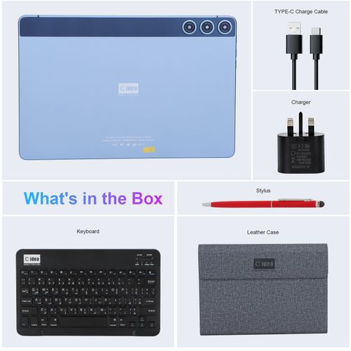 10.1 Inch Android Tablet PC 12 Dual Camera Sim 8GB RAM 512GB Bluetooth Fntastic Blue