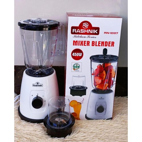 New in🔥‼️‼️Rashnik 2 In 1 Blender With Grinding Machine.Blender plus grinder
Perfect excellent quality  outstanding quality
450 watts.
Super sharp six blades
Non-slip rubber feet
Medium sized jar
Pow