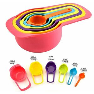 6 in 1 measuring cups.This 6pcs set measuring spoon cup is right for ranges of cooking needs,its accurate measures both powder and liquids precisely.Great variety of sizes in six colours. Its simple,s