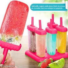 Reusable 6 Slot Set Ice Cream Mold Popsicle Maker Box.Create treats using juices, purees, yogurt, fruit and ice cream. Suitable for treats around the home, in the kitchen, garden parties.