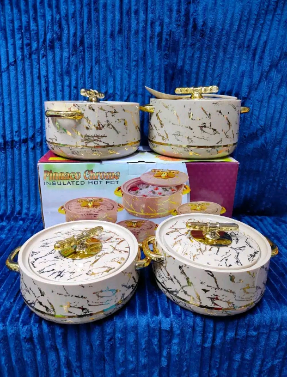 4 PCS PINACCO CHROME INSULATED HOTPOTS.