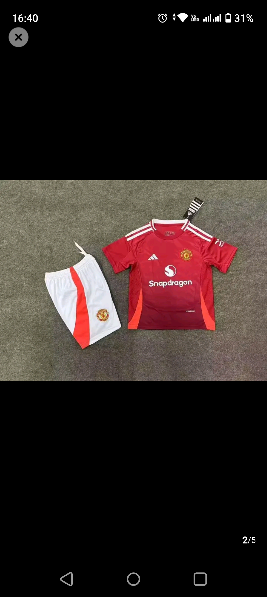 KIDS 2024/25 MANCHESTER UNITED JERSEY AND A PAIR OF SHORTS, UNISEX