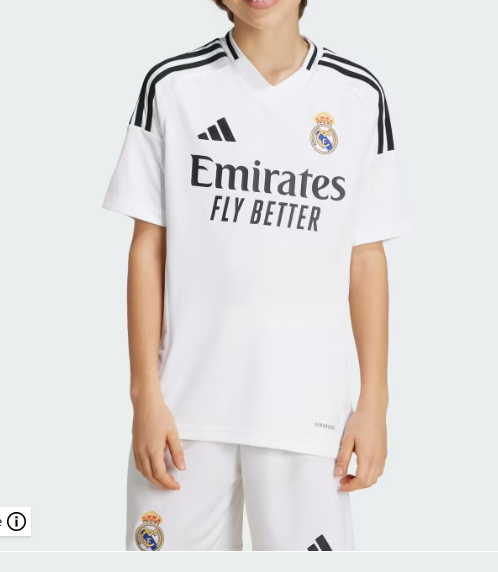 REAL MADRID 2024/25 KIDS FOOTBALL JERSEY AND A PAIR OF SHORTS