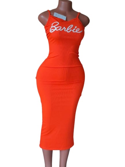 BARBIE BODYCON DRESSES ,LONG AND STRAPPED SHOULDERS