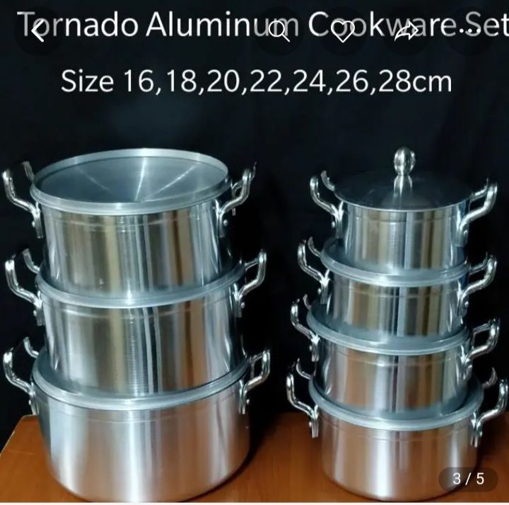 ORIGINAL 14 PCS TORNADO(TC) COOKWARE SET WITH FREE 2 SERVING SPOONS AND SCOURING SPONGE