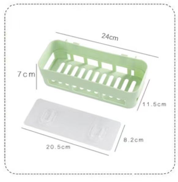 rectangular Simple adhesive plastic bathroom shelf