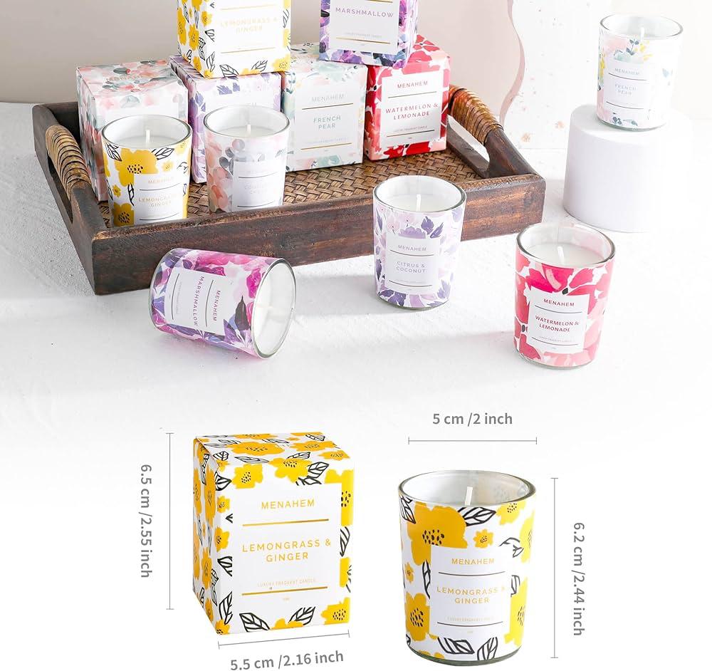 🕯️50g Menahem Citrus and coconut scented candle in glass🕯️50g Menahem Citrus and coconut scented candle in glass