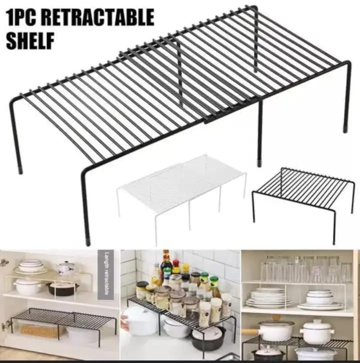 🪸New arrival 🩷 ♦️Strong Retracting Extending metallic shelf (shelf raiser)
