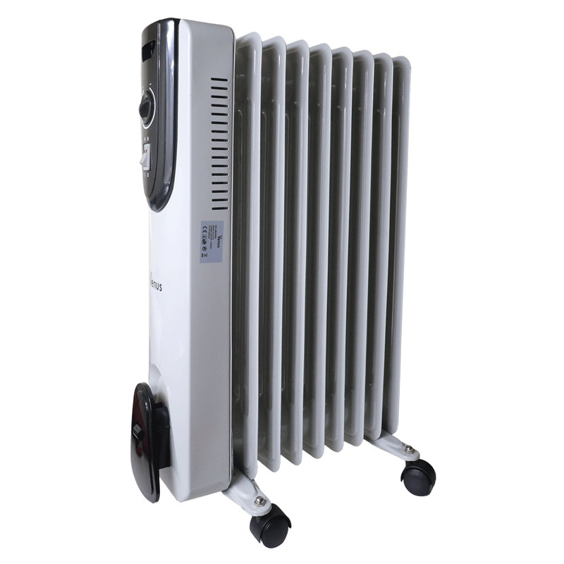 Venus Oil heater HY-C5-9. Has an oil-filled radiator. Thermostat, 360 rollen. 9100 watts