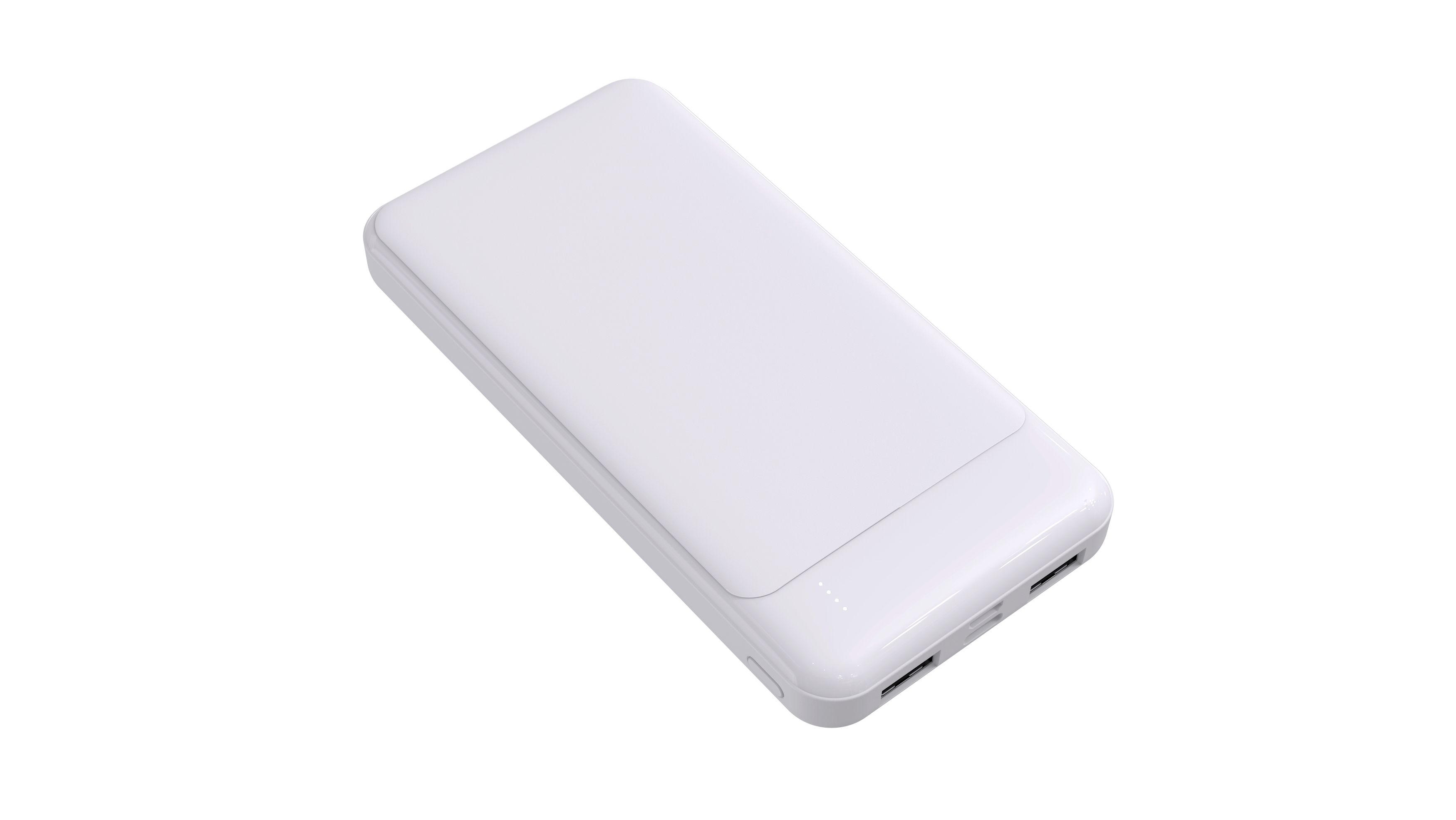 Venus Traveler Powerbank - 10000mAh Capacity, ABS Material, 280g Weight, 5V/2.1A Input (micro/type-C ports), 5V/2.1A Output (Dual USB ports) - Your On-the-Go Power Companion white
