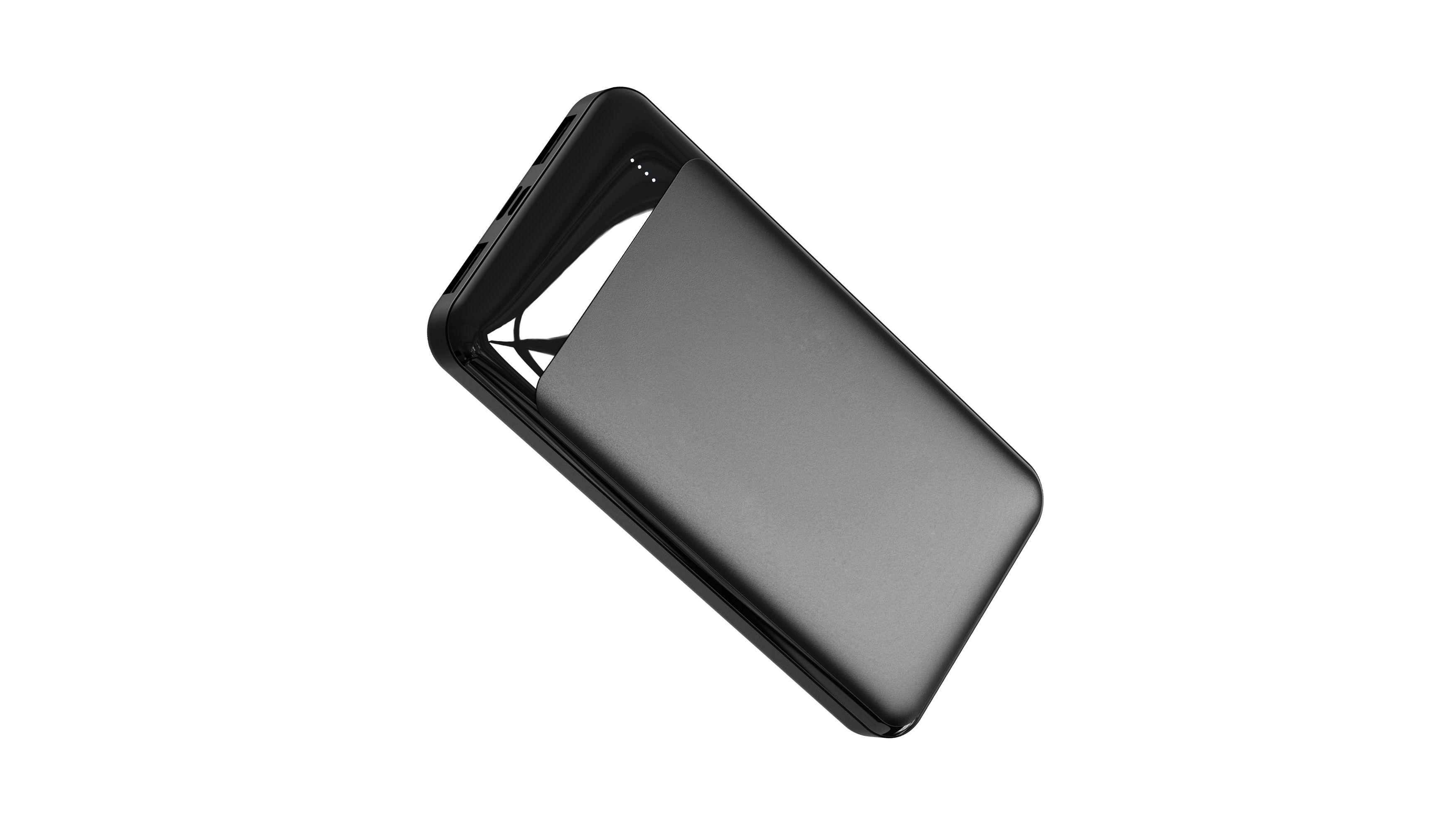 Venus Traveler Powerbank - 10000mAh Capacity, ABS Material, 280g Weight, 5V/2.1A Input (micro/type-C ports), 5V/2.1A Output (Dual USB ports) - Your On-the-Go Power Companion black