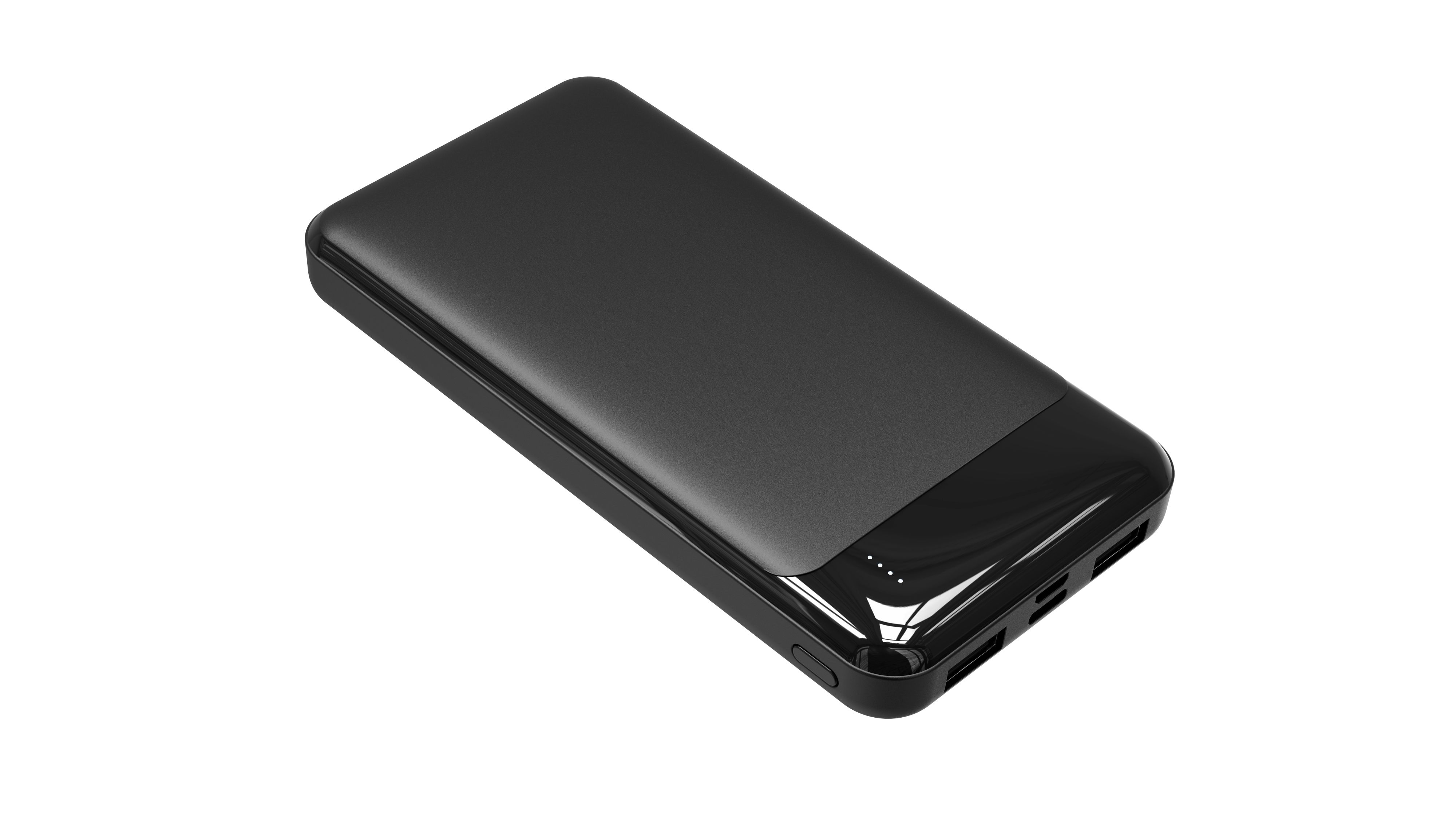 Venus Traveler Powerbank - 10000mAh Capacity, ABS Material, 280g Weight, 5V/2.1A Input (micro/type-C ports), 5V/2.1A Output (Dual USB ports) - Your On-the-Go Power Companion black