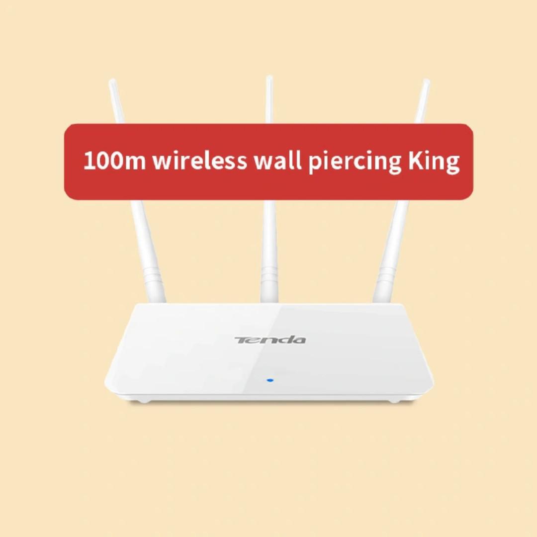 "Tenda F3 N300 300 Mbps Wireless WiFi Router with 3 High-Gain Antennas, 2.4GHz Band, Easy Setup, Secure WPA/WPA2 Encryption, Wide Coverage, and Bandwidth Control for Home and Office Use"