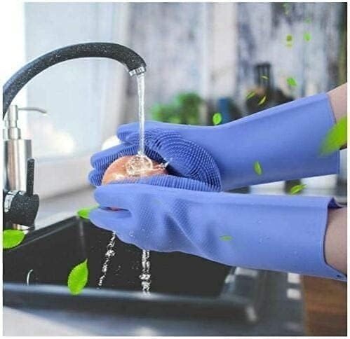 Cleaning Gloves Dishwashing Cleaning Scrubber Glove for Housework, Kitchen, Bathroom Cleaning 1 Pair