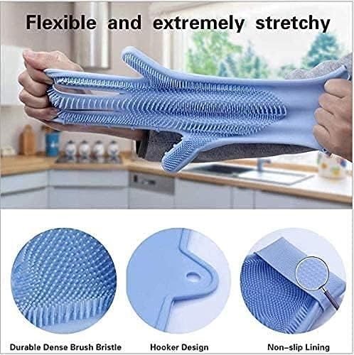 Cleaning Gloves Dishwashing Cleaning Scrubber Glove for Housework, Kitchen, Bathroom Cleaning 1 Pair