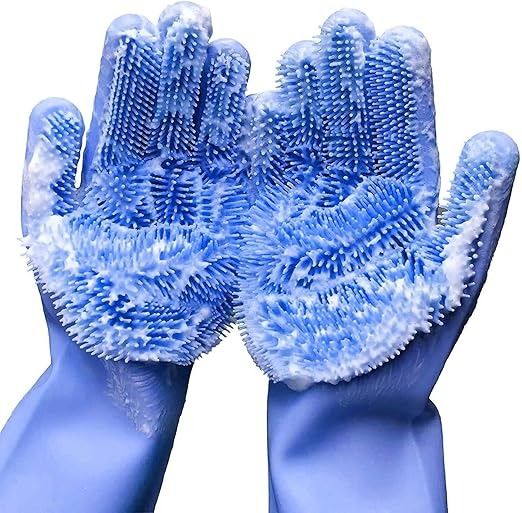 Cleaning Gloves Dishwashing Cleaning Scrubber Glove for Housework, Kitchen, Bathroom Cleaning 1 Pair