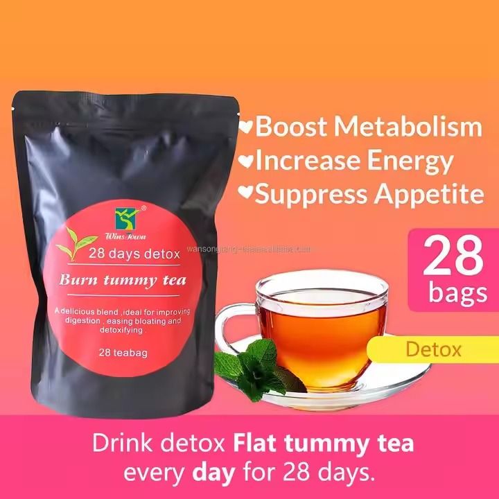 best Flat belly tea natural Fast Strong Lose Weight Slimming burn tummy tea 28 days detox with moringa