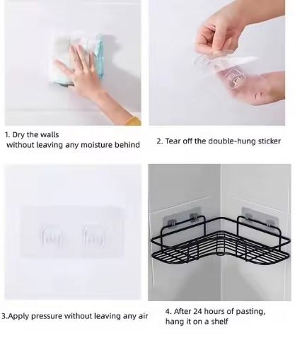 Bathroom Shelf Shower Shelves Shampoo Storage Rack Kitchen Storage Holder Punch-Free Wall Mounted Organizer Bathroom Accessories
