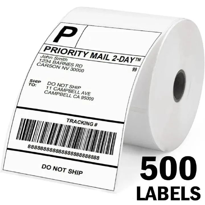 500 Stickers Per Roll 4X6" Shipping Address Label Paper 100x150mm 4-inch Thermal Printer for Labels Printing Self-Adhesive Glue