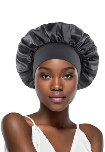 Satin Headscarf Hat Sleeping Bonnet Curly Hair Wrap Silk Cap Fashion Wide Soft Elastic Springy Band Head Scarf Headwear Pure Color Night Sleep Hat Nightcap Head Cover