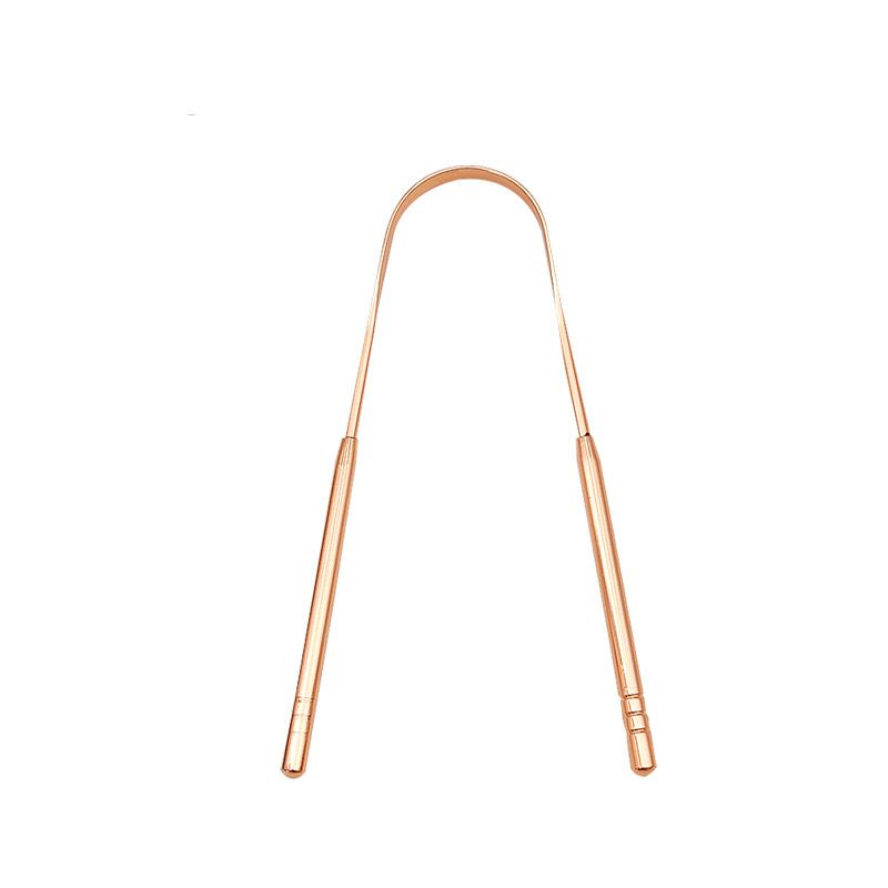 Tongue Scraper Tongue Cleaner for Adults - Professional Tongue Cleaning Tool to Reduce Bad Breath, Stainless Steel Tongue Scrapers (Rose Gold)